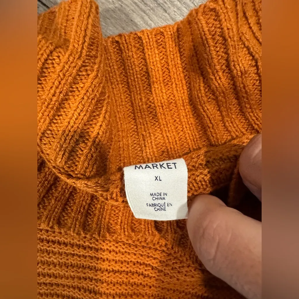 Melrose and Market Vibrant Orange Turtleneck Sweater - Image 8