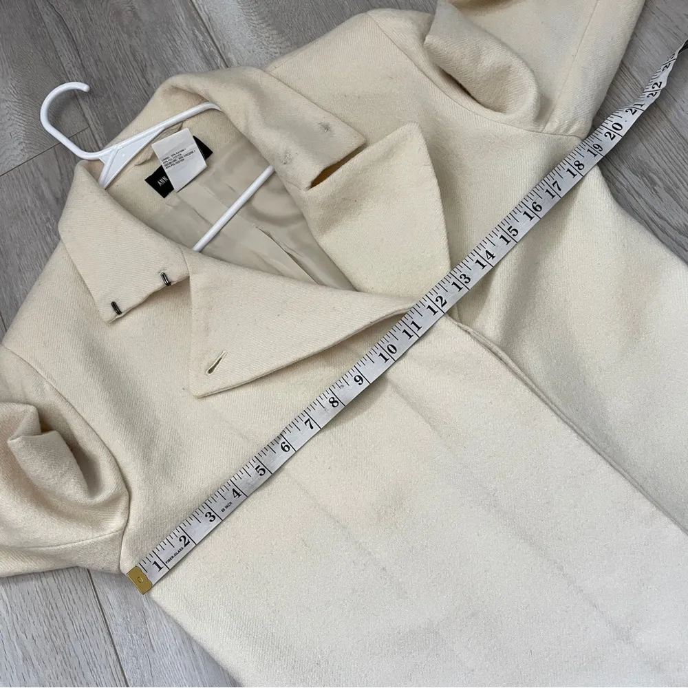 Ann Demeulemeester Coat wool long womens Cream (size 40) chic minimalist winter Size L - Image 3