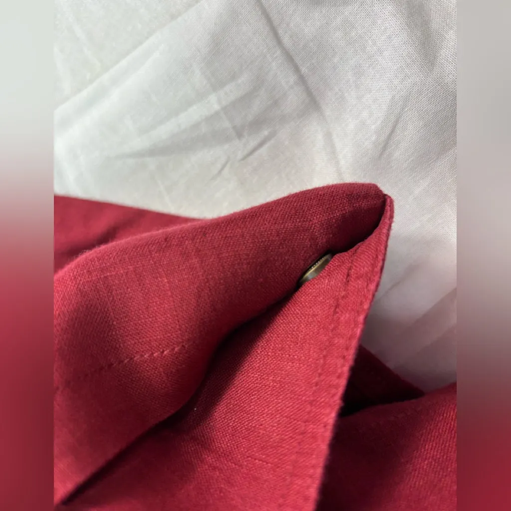 Rachel Zoe L Flax Linen Cargo Red Wide Leg Pants - Image 7