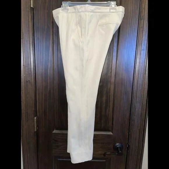 Reed Krakoff Women’s Stretchy Pants Front Stitch Cream Sz 8 Cotton Blend - Image 3