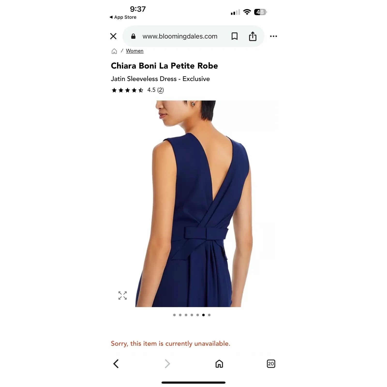 Chiara Boni La Petite Robe Jatin Sleeveless Dress Dark Blue Sz 8 NWT - Image 12