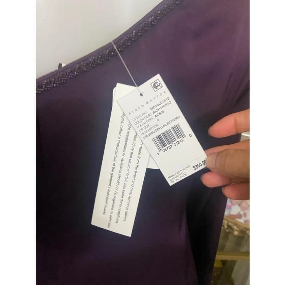 AIDAN MATTOX
One Shoulder Twist Midi Dress - Image 4