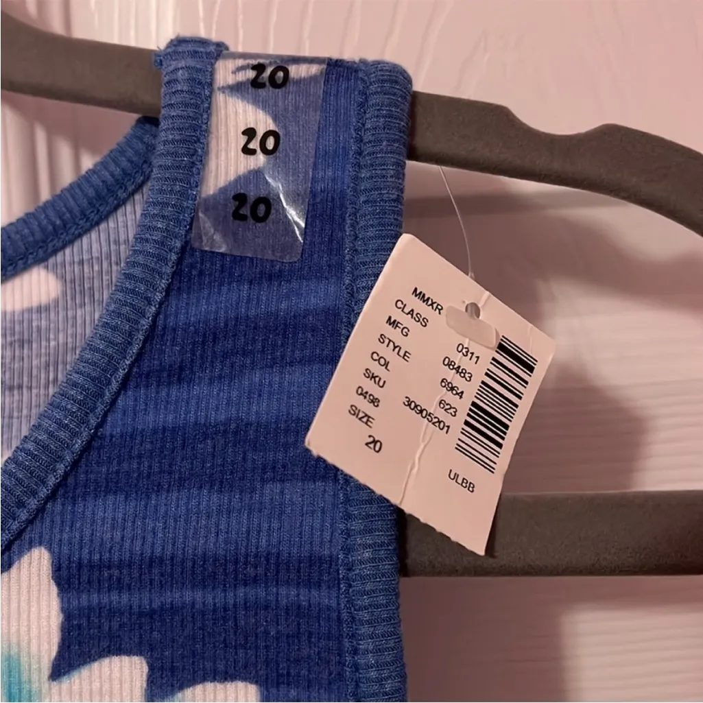 Floral Blue Sleeveless Top - Image 2