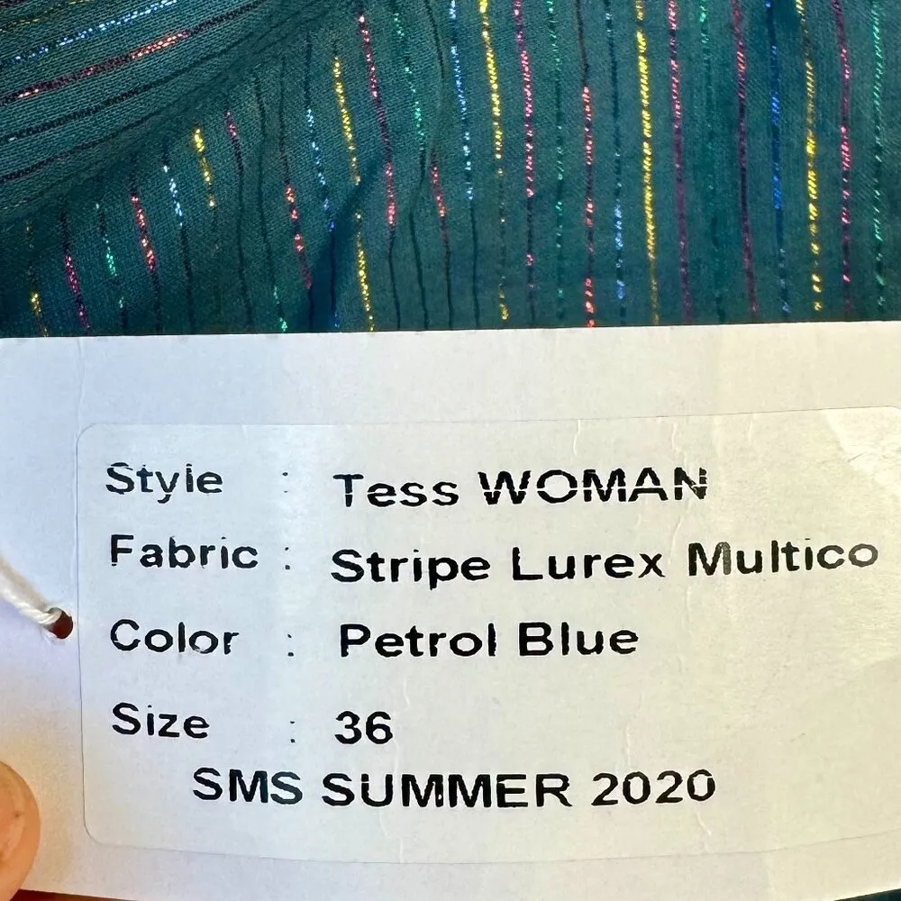 NWT Sheer shorts with metallic accent threading Size Small Blue - Image 3