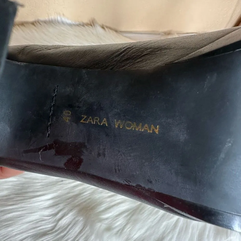 Zara Black Zip Front Ankle Boots Size 40/9 - Image 10