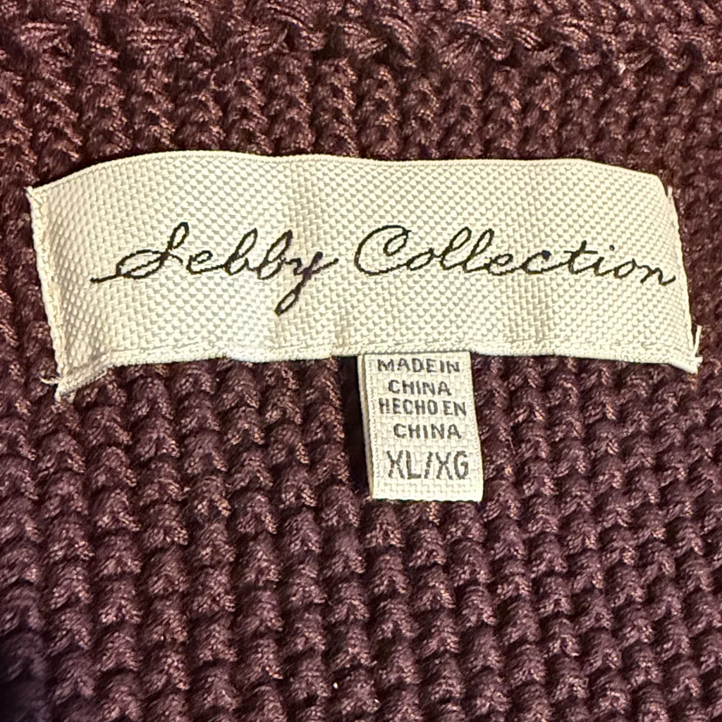 Sebby Collection faux fur sweater vest brown Maroon Black outerwear Size XL Purple - Image 2