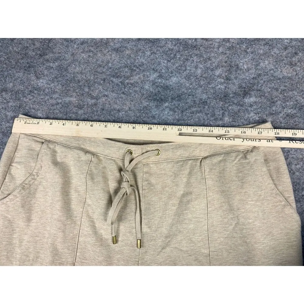 Jaclyn Smith XL Athletic Lounge Pants Beige Drawstring Pockets Cotton Spandex - Image 7