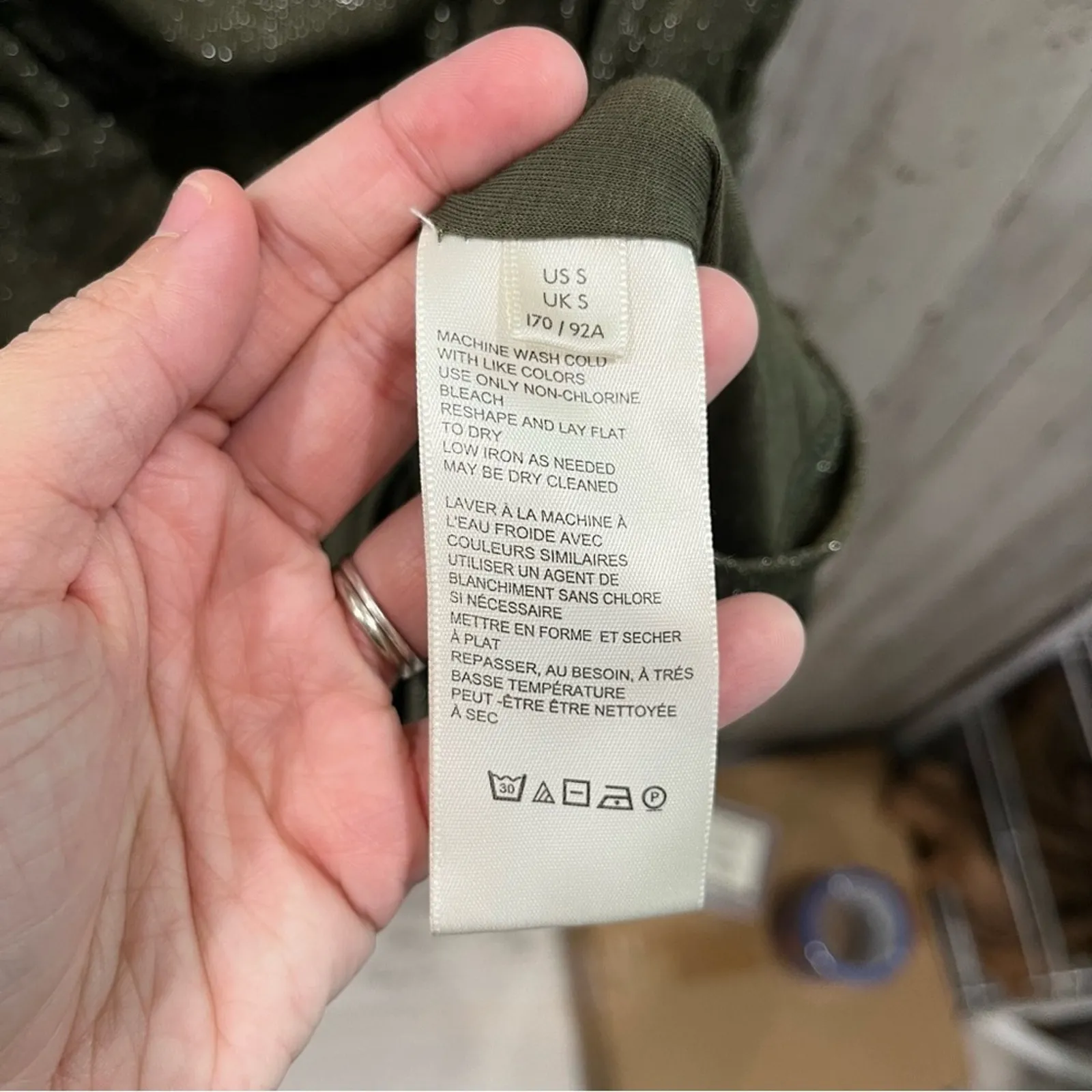 Free People Green Sparkly Shimmer Ruched Mini Dress Womens Size Small Party - Image 3