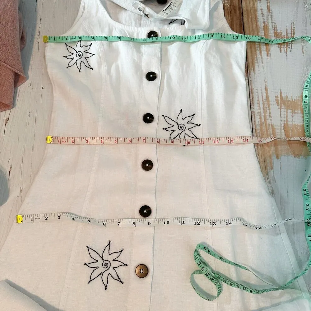 Madewell Button-Front Midi Dress in 100% Linen Size 0 - Image 9