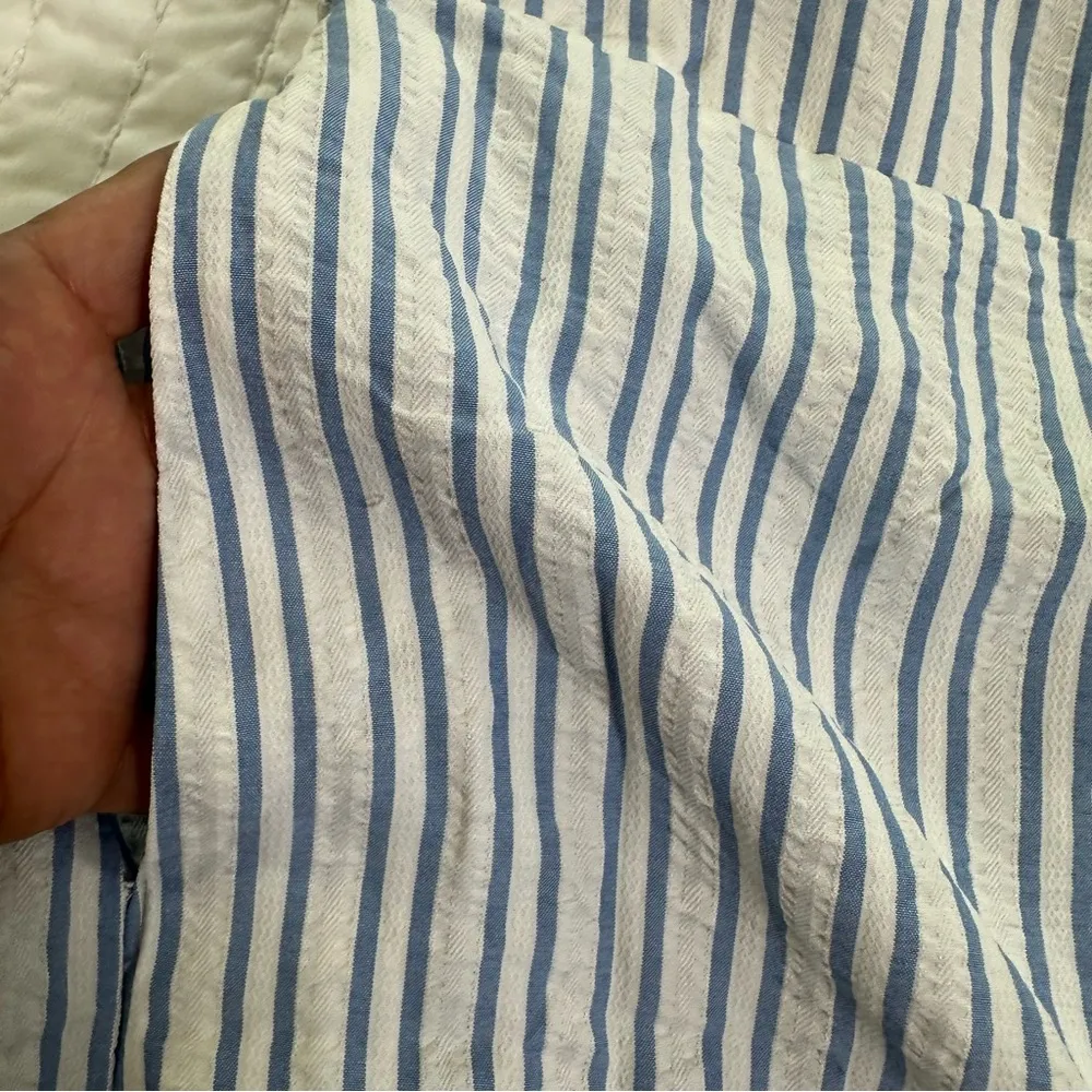 NWT Cupshe Marigold Blosson Blue and White Striped Romper - Image 10