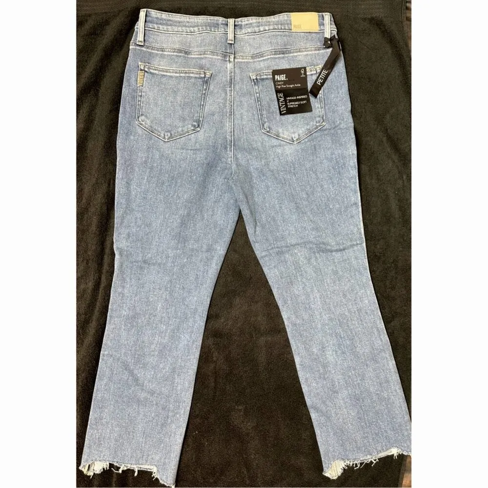 Paige Cindy Raw Hem High Waist Ankle Straight Leg Jeans 32 - Image 12