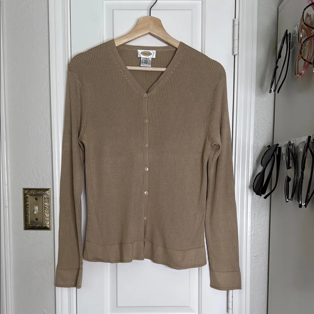 Talbots 100% silk ribbed cardigan - Image 3