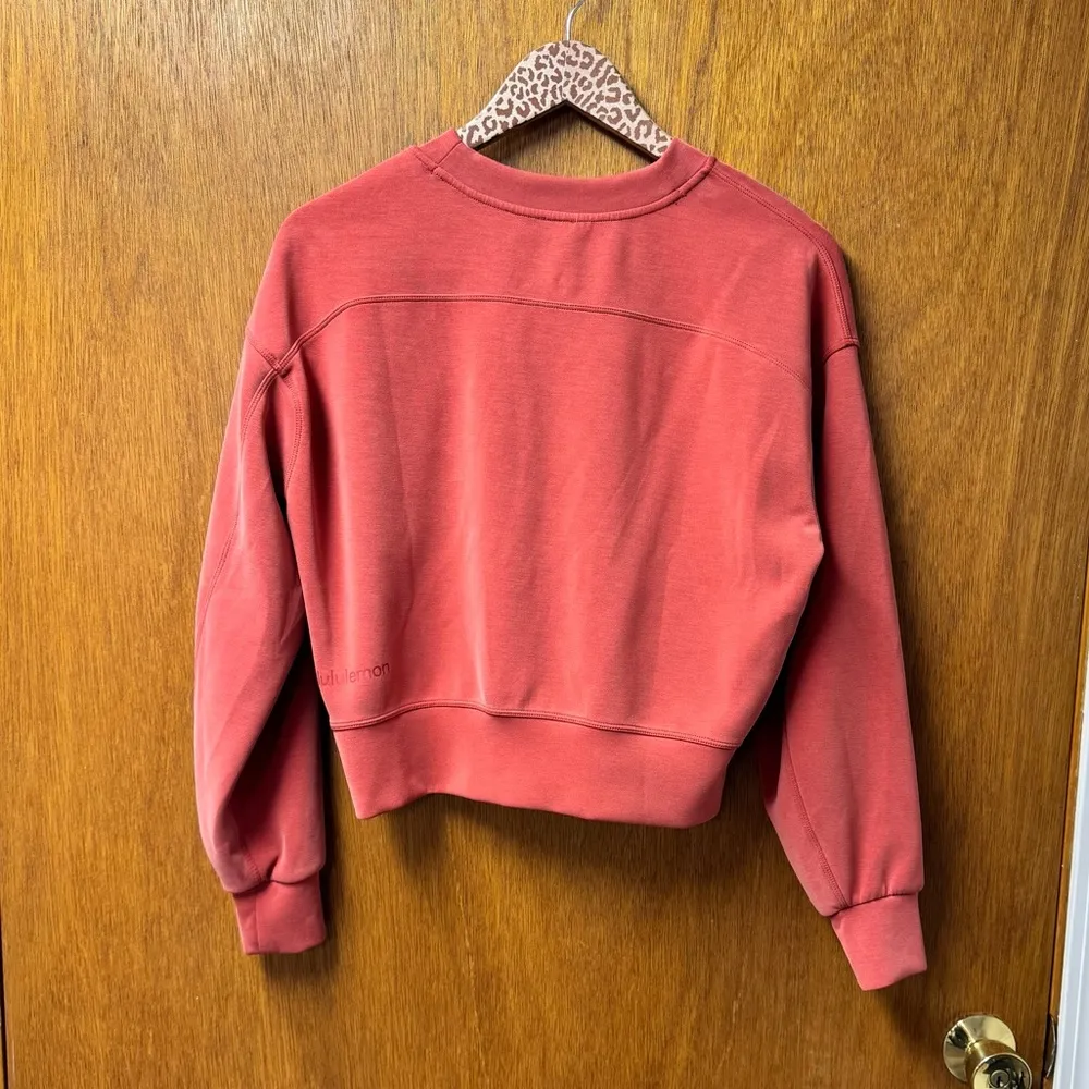 Lululemon Perfectly Oversized Cropped Crew Sweatshirt Softstreme Cayenne Red 0 - Image 10