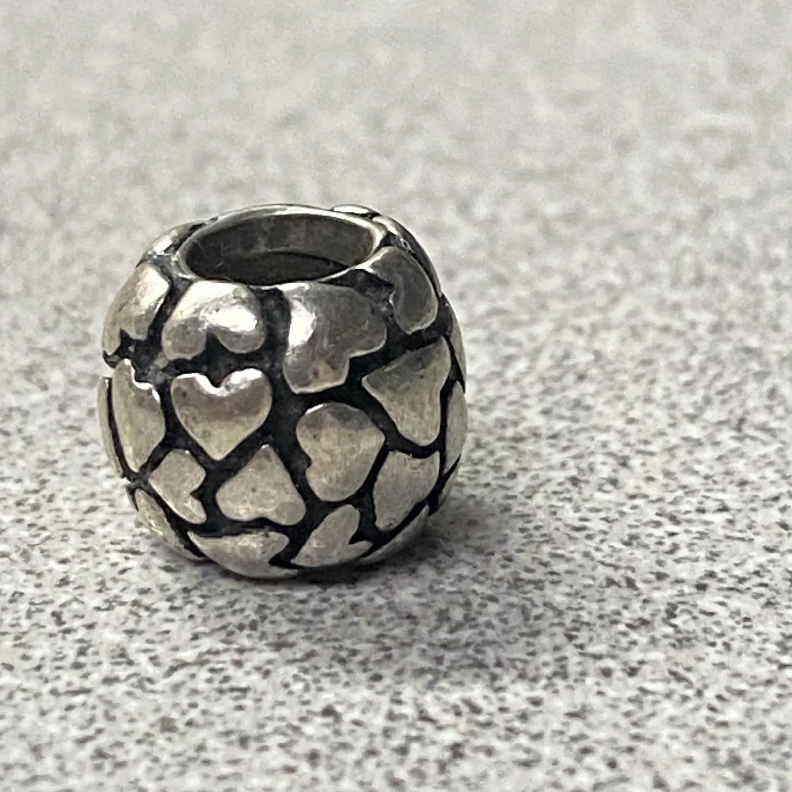 Authentic Retired Pandora 925 ALE Ball 0f Hearts Bead Charm Bracelet Silver - Image 2