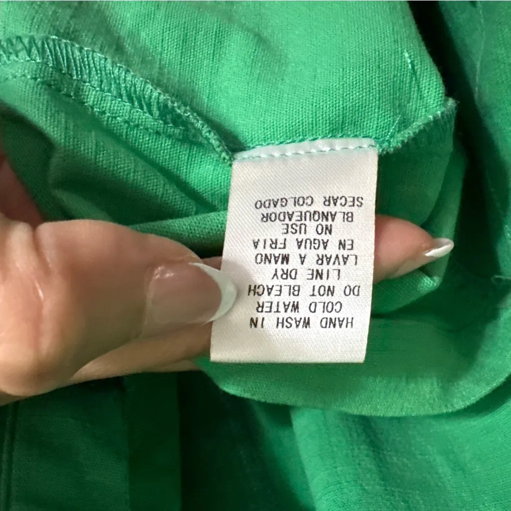 Entro Green Button Down Mini Dress Size Small - Image 7