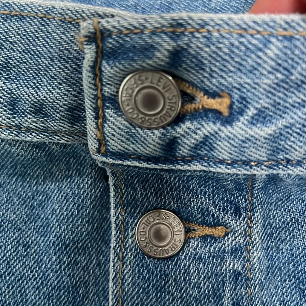 Vintage Levi button front denim midi skirt 90s 00s y2K classic jeans blue - Image 4