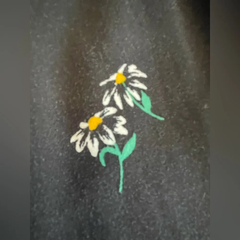 Floral Black Fit & Flare Cottage Prairie Women’s Cami Midi Old Navy Dress Size M - Image 6