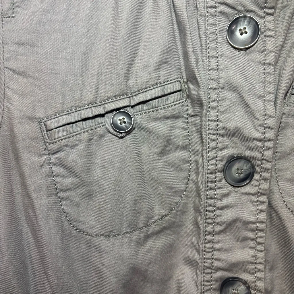 Ann Taylor Loft Gray Utility Jacket Drawstring 3/4 Sleeve SP Gorpcore Military - Image 6