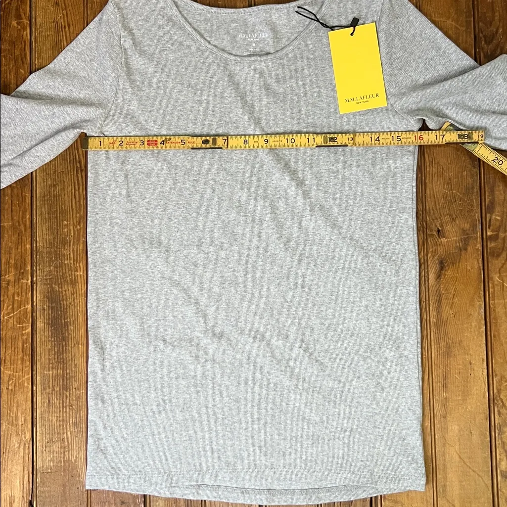 M.M.Lafleur women’s scoop neck 3/4 sleeve Light Gray Soyoung 1.0 t shirt Top NWT - Image 4