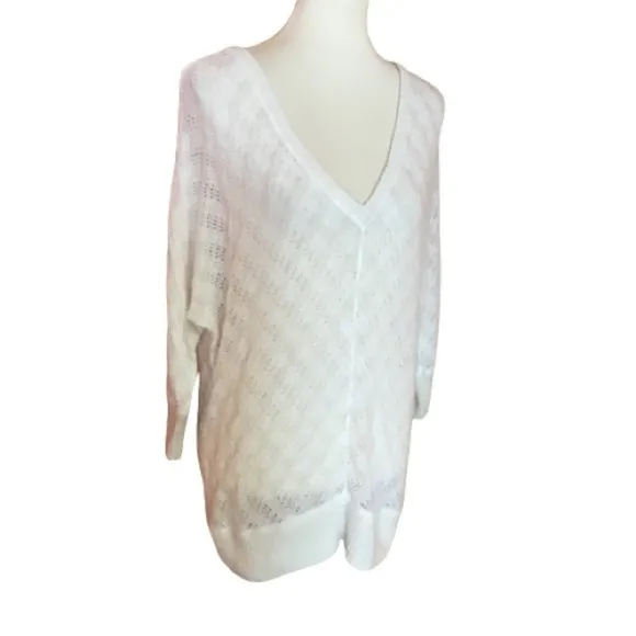 DKNY sparkly oversized v neck sweater - Image 2