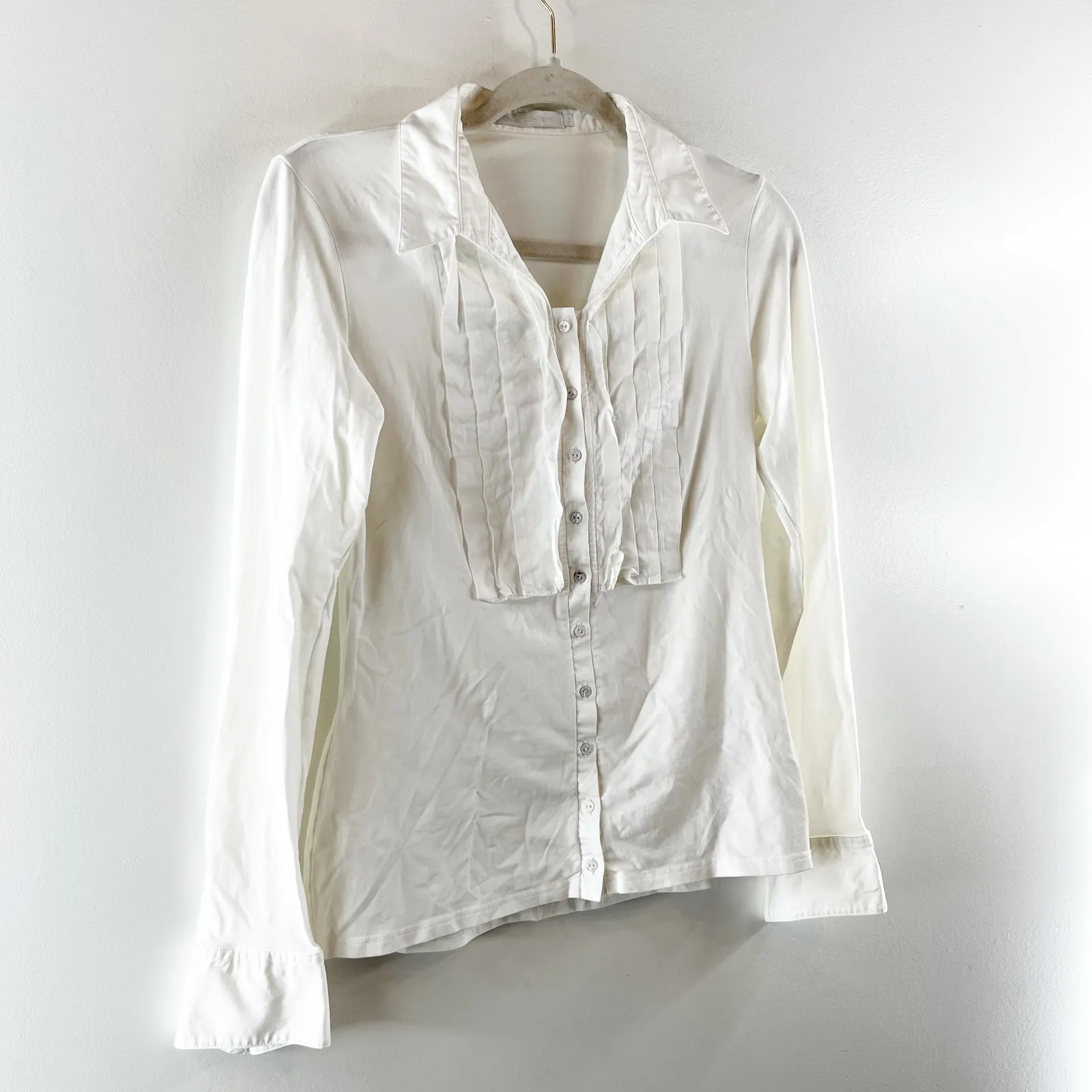 Anne Fontaine Meredith Long Sleeve Pleated Button - Image 4