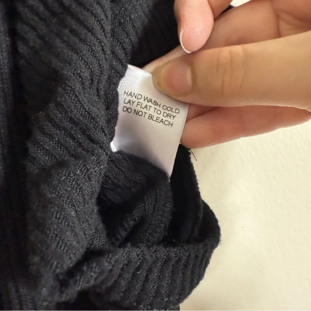 NWT LNA Neo Twist Front Black Ribbed Midi Dress XL - Image 7