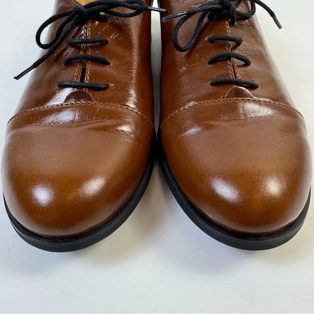 Julia Bo Gatsby Oxford Shoes Brown Leather Women’s 41 / US 10 Preppy Polished - Image 3