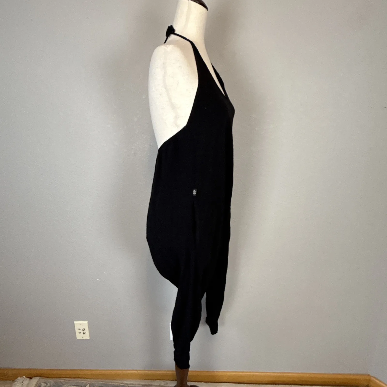 Buddha Pants Catsuit Jumpsuit Size XS Black Cotton Relax Drop Crotch Yoga Boho - Image 6