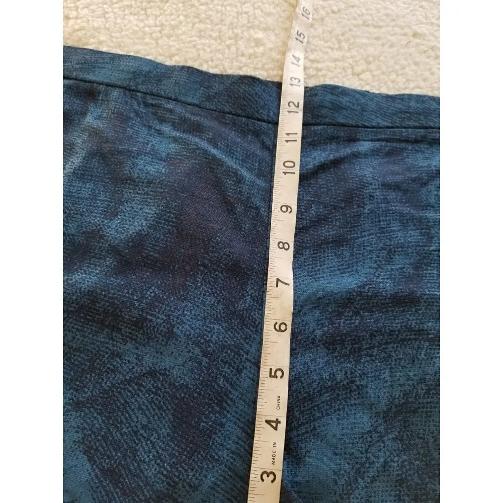 H by Halston Womens Petite Wide Leg Blue Patterned Rayon Crop Pants Sz 20WP - Image 6