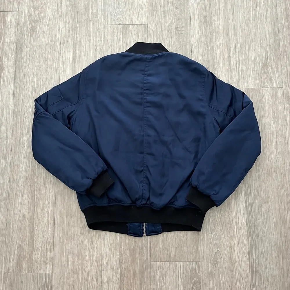 Kendall & Kylie Navy Blue Bomber Puff Zip Jacket Size Small - Image 6