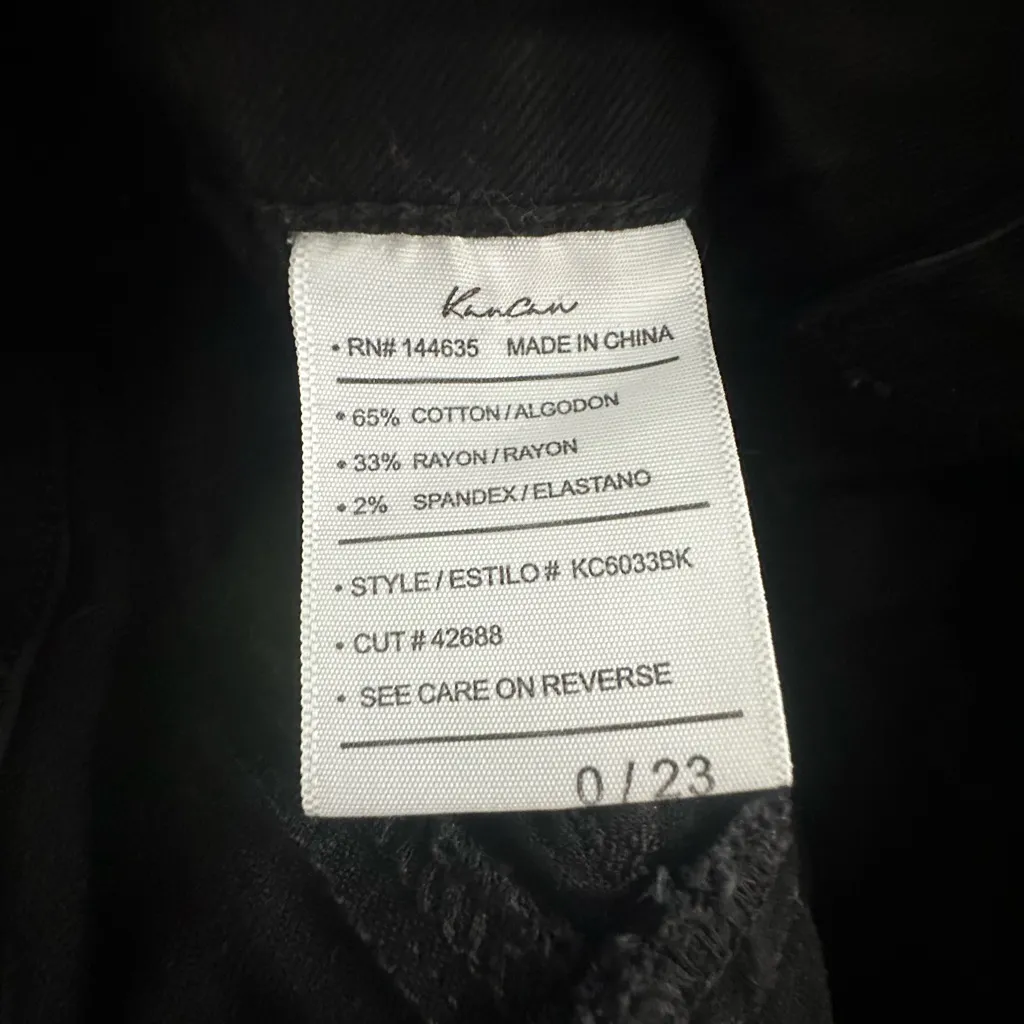 KanCan Black Jean Shorts Size 23 - Image 4