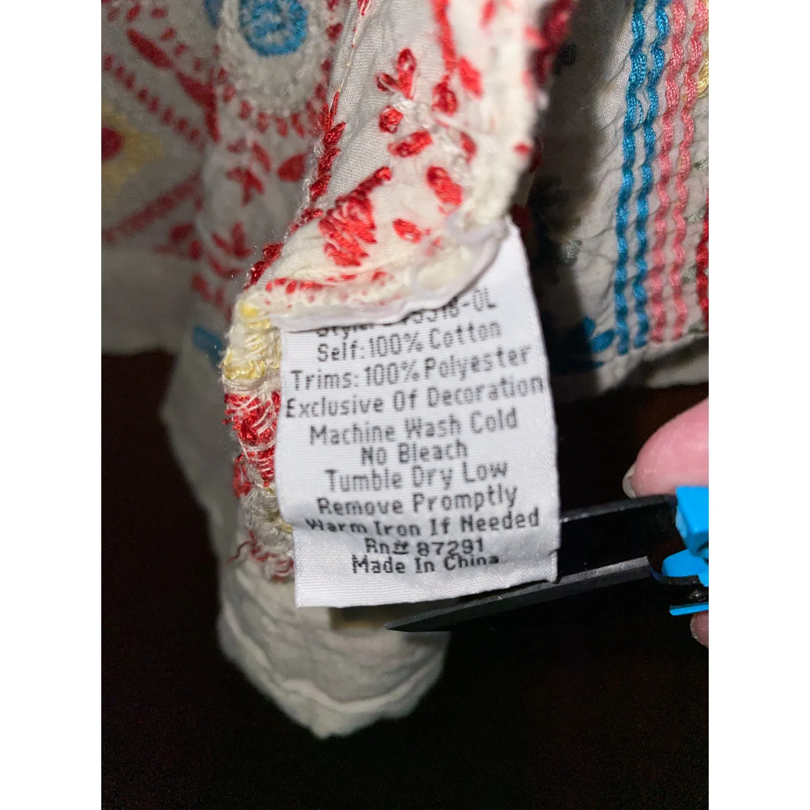 Johnny Was 100% Cotton Embroidered Open Jacket Kimono Large - Image 9