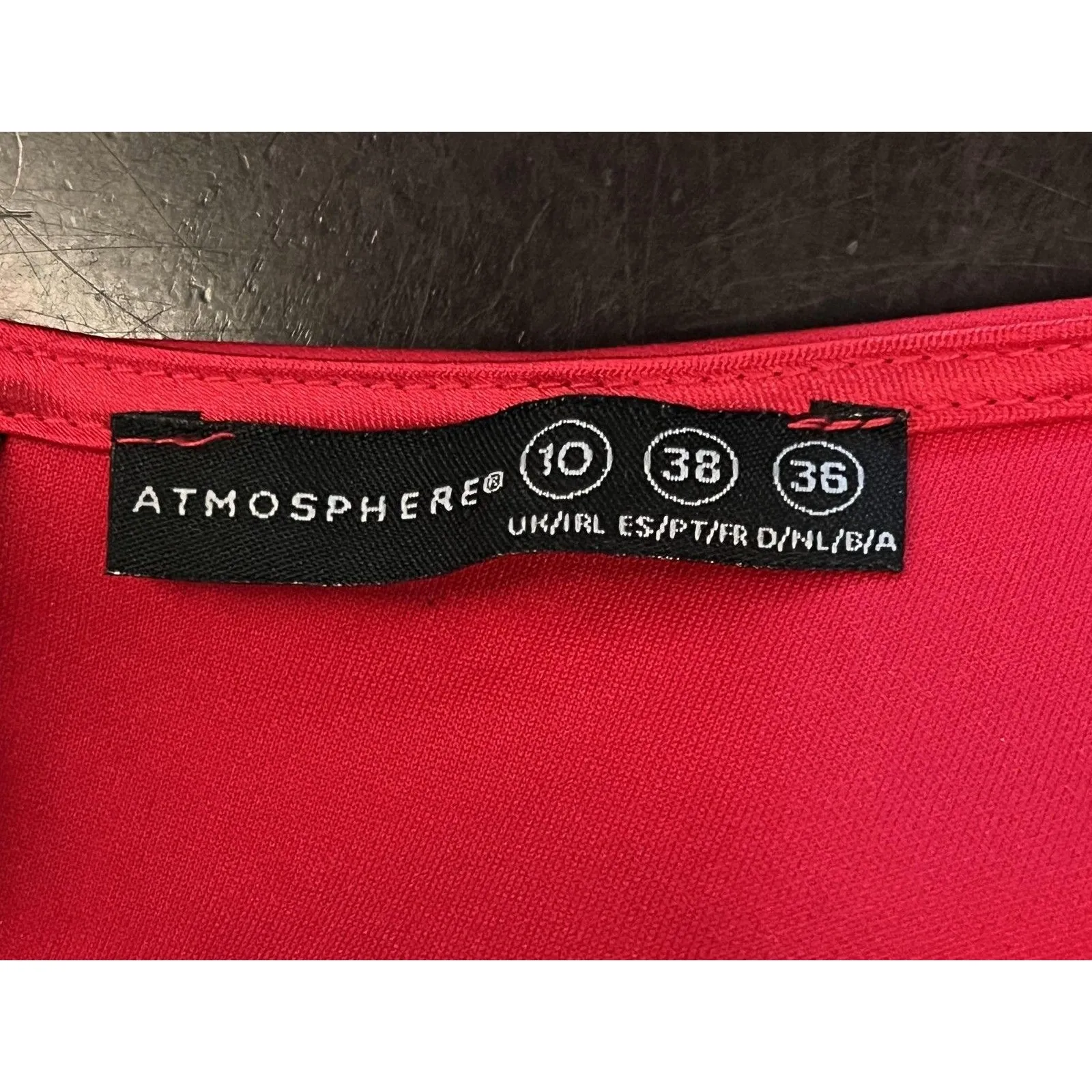 Atmosphere Dress Womens 10 Red Pink Sleeveless Fit & Flare Skater Party - Image 9