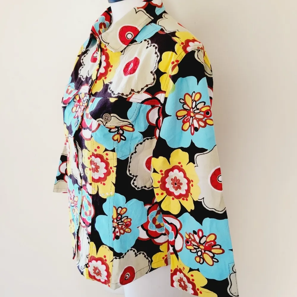 Gandy Couture retro floral jacket size large - Image 5