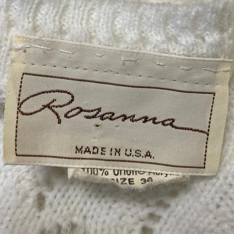 Rosanna Women's White Long Sleeve Open Knit Button Up Cardigan Sweater Top 6 - Image 3