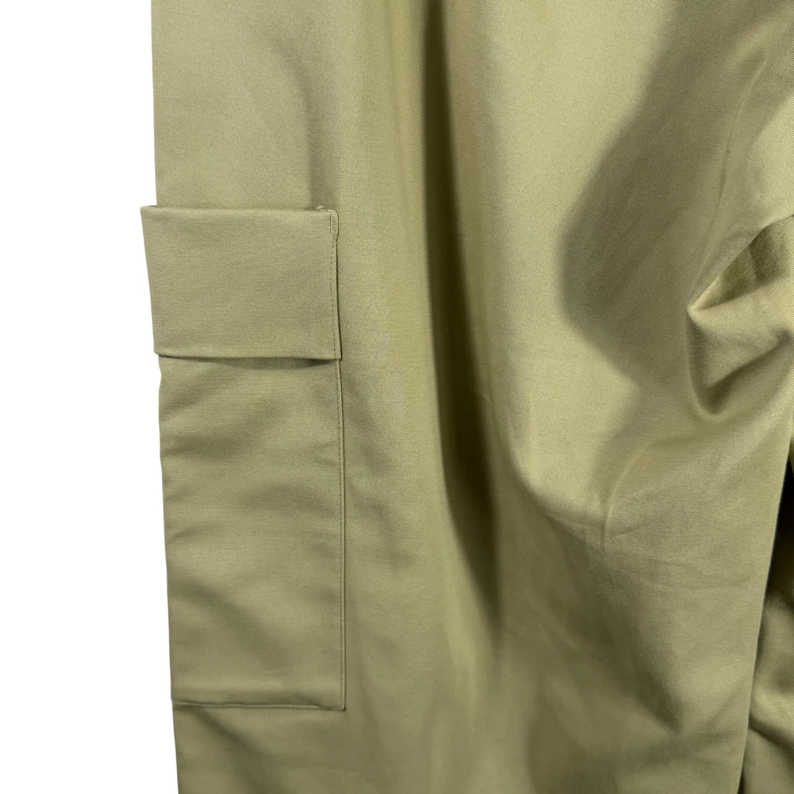 Vince Women's Cropped Cargo Pants 14 NWT Khaki Green Cotton Stretch Utility - Image 15