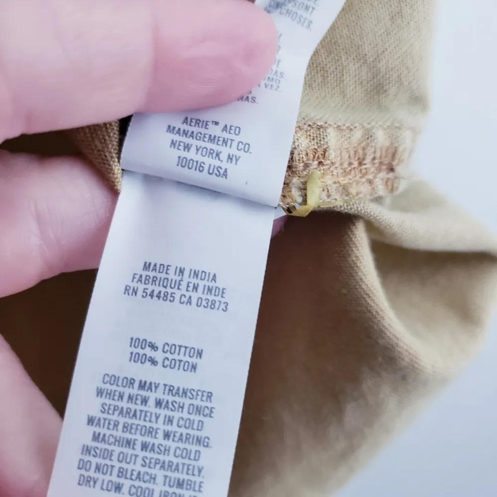 Aerie Khaki Button Down Long Sleeve Top - Image 8