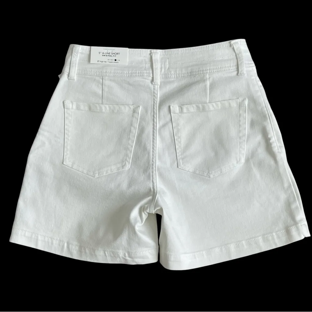 Maurices M Jeans 5” A-line Shorts Size 2 White High Rise Stretch - Image 5