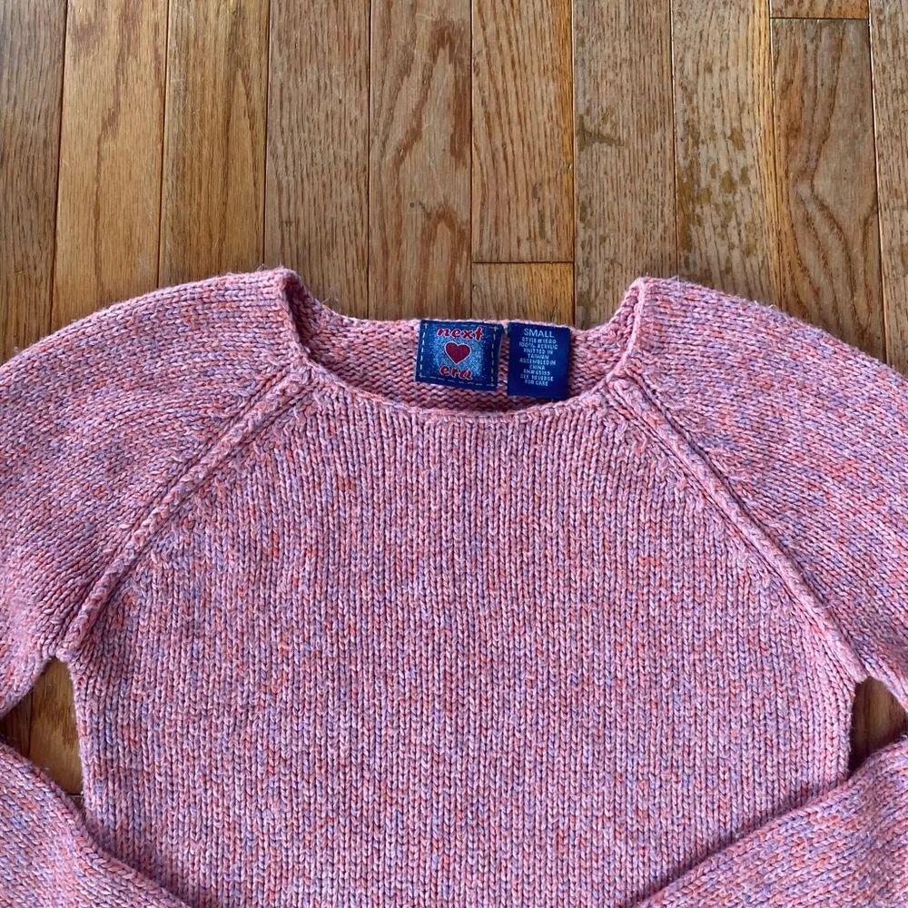 pink melon salmon knit sweater - Image 2