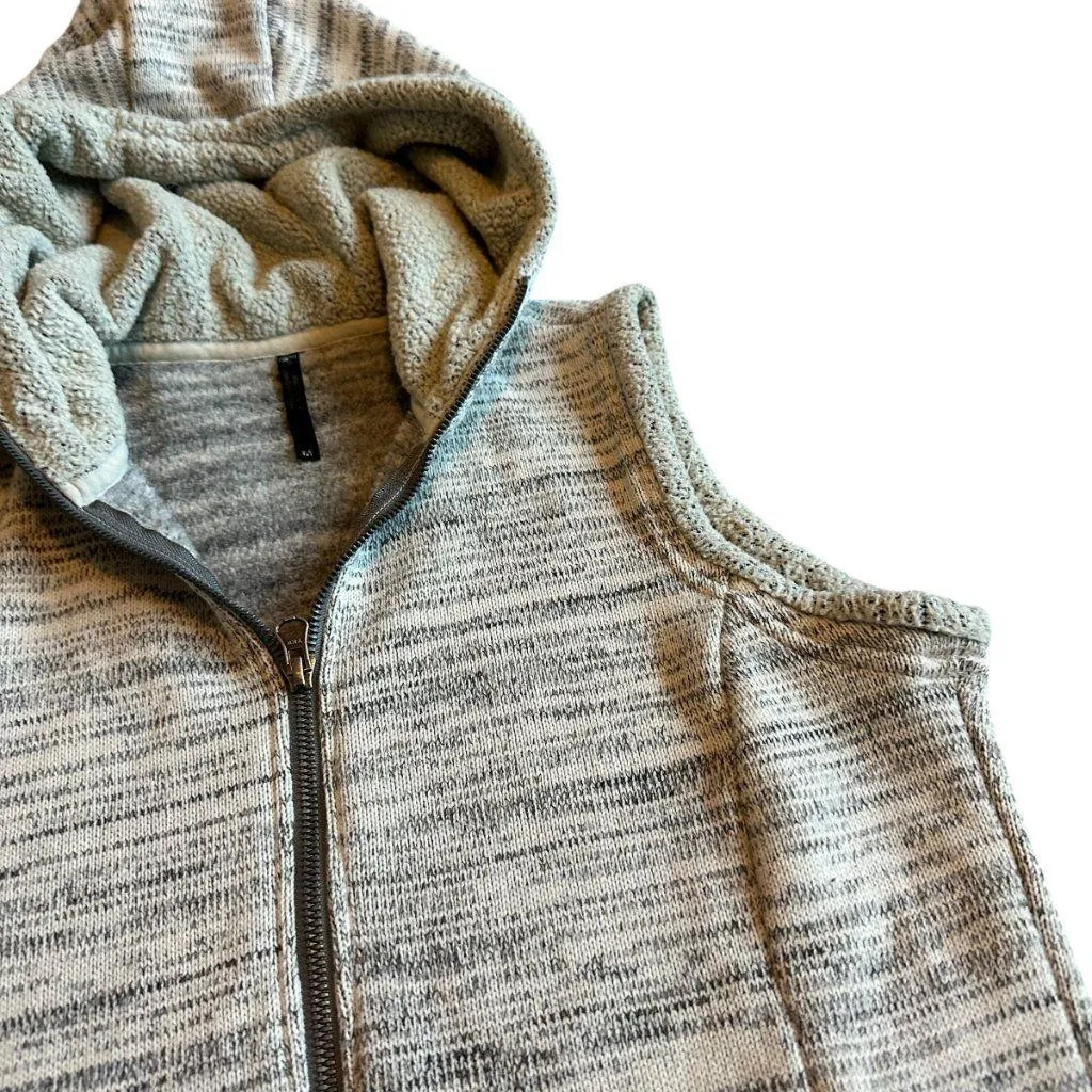 Kuhl Light Grey Fleece Lined Vest w/ Hood Marled Zip-Down Pockets Size Medium - Image 6