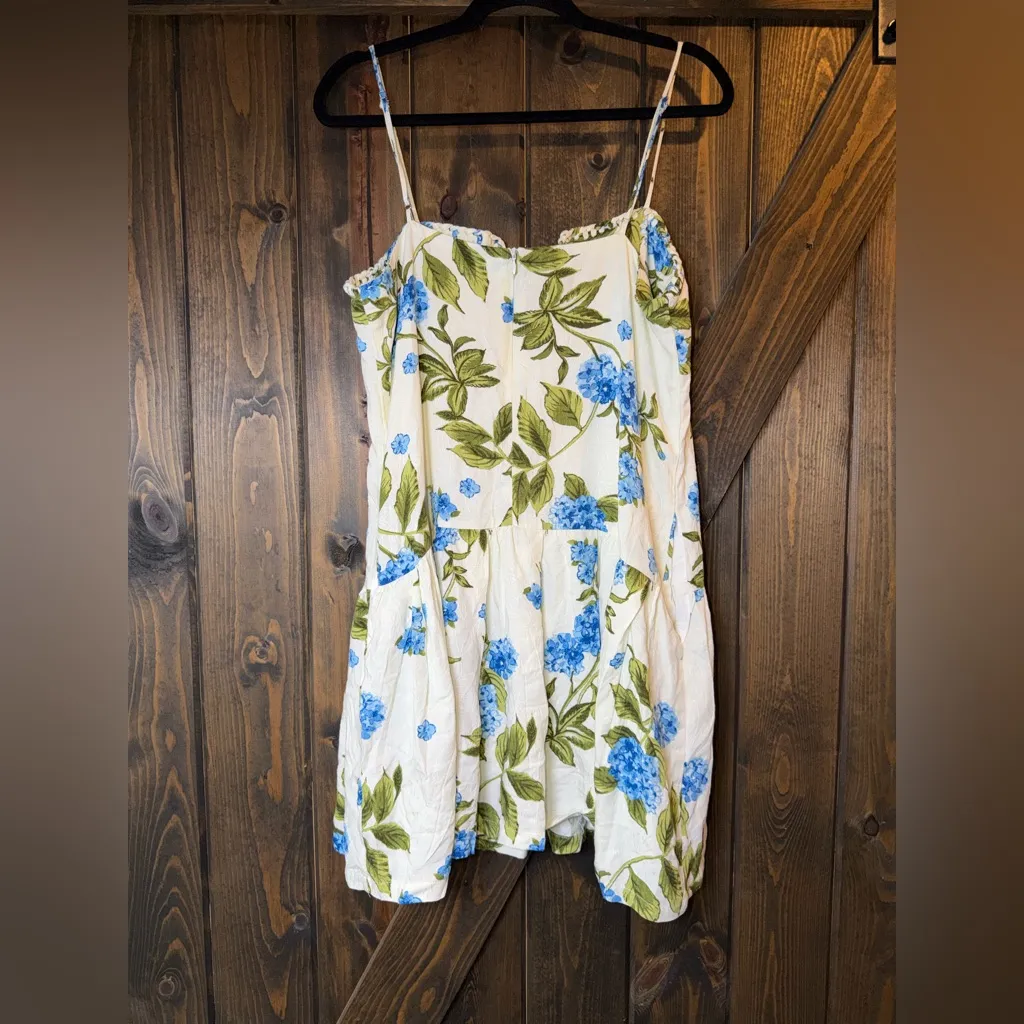 Pants Store Floral Mini Dress White Size L - Image 2