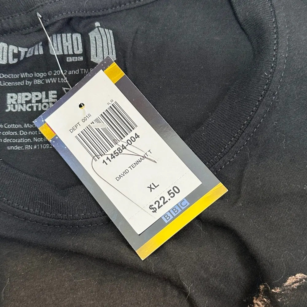 Dr Who Allons-y T Shirt Women's XL Black Fitted Short Sleeve Tee Top New - Image 5