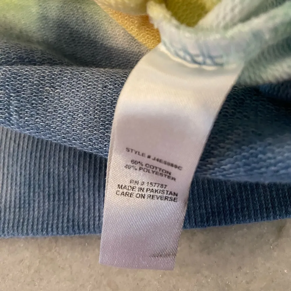 Jolie & Joy Size M Long Sleeve Crew Navy Blue Tie Dye Stripe Terry Sweatshirt Size M - Image 10