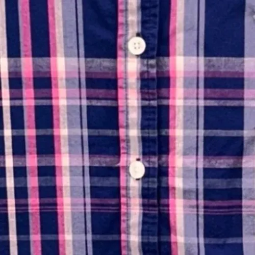 Woman Within Plaid Button‎ Up Top Blue 1X - Image 4