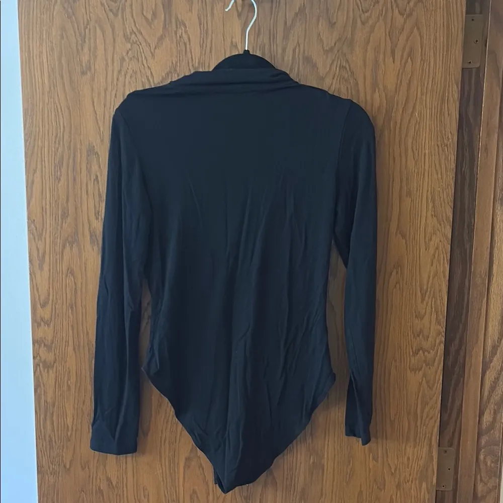 Black Long Sleeve Bodysuit with Mock Neck Size L - Image 3