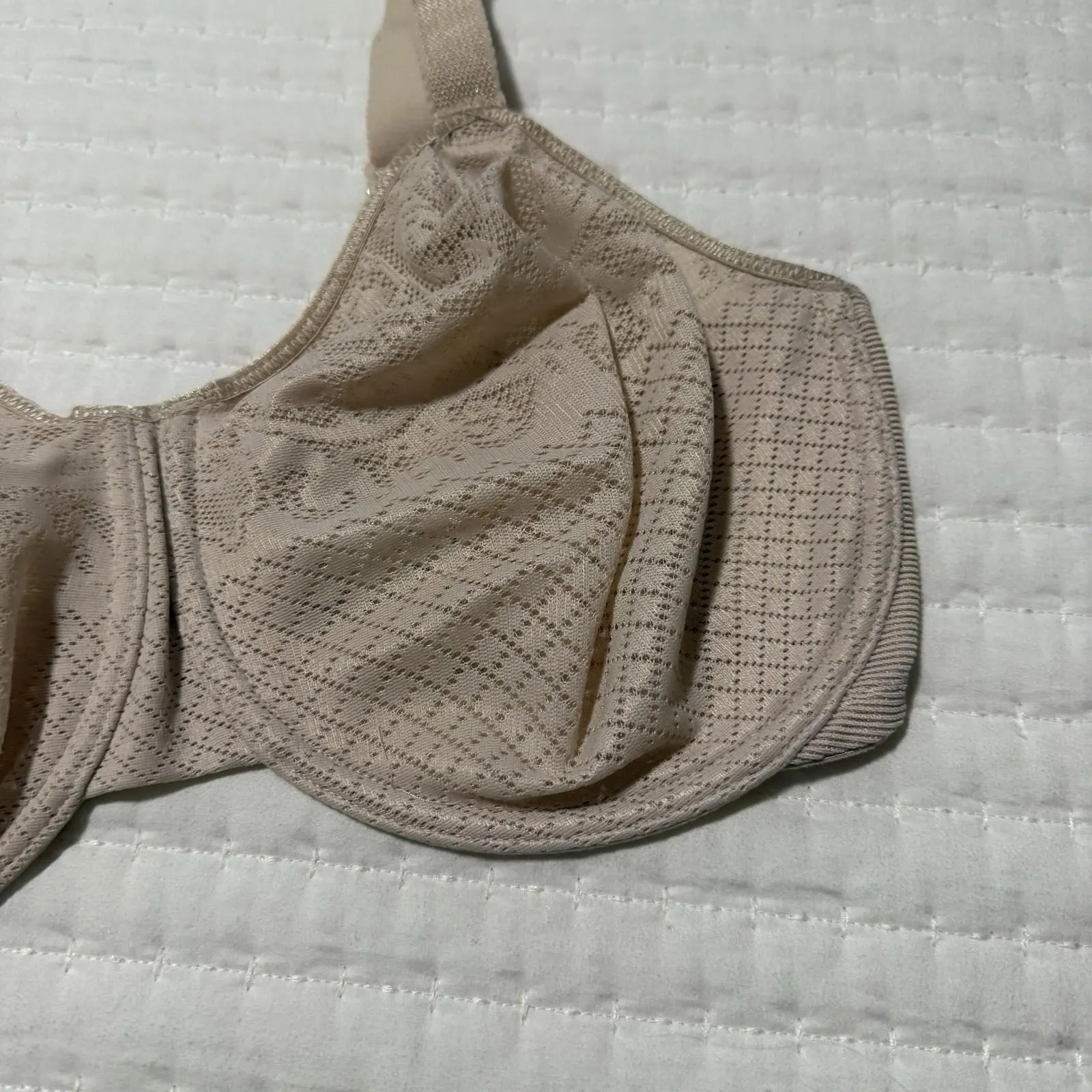 Wacoal 34G Sand Bra Underwire 857210 Nude Full Coverage Visual Effects Minimizer - Image 12