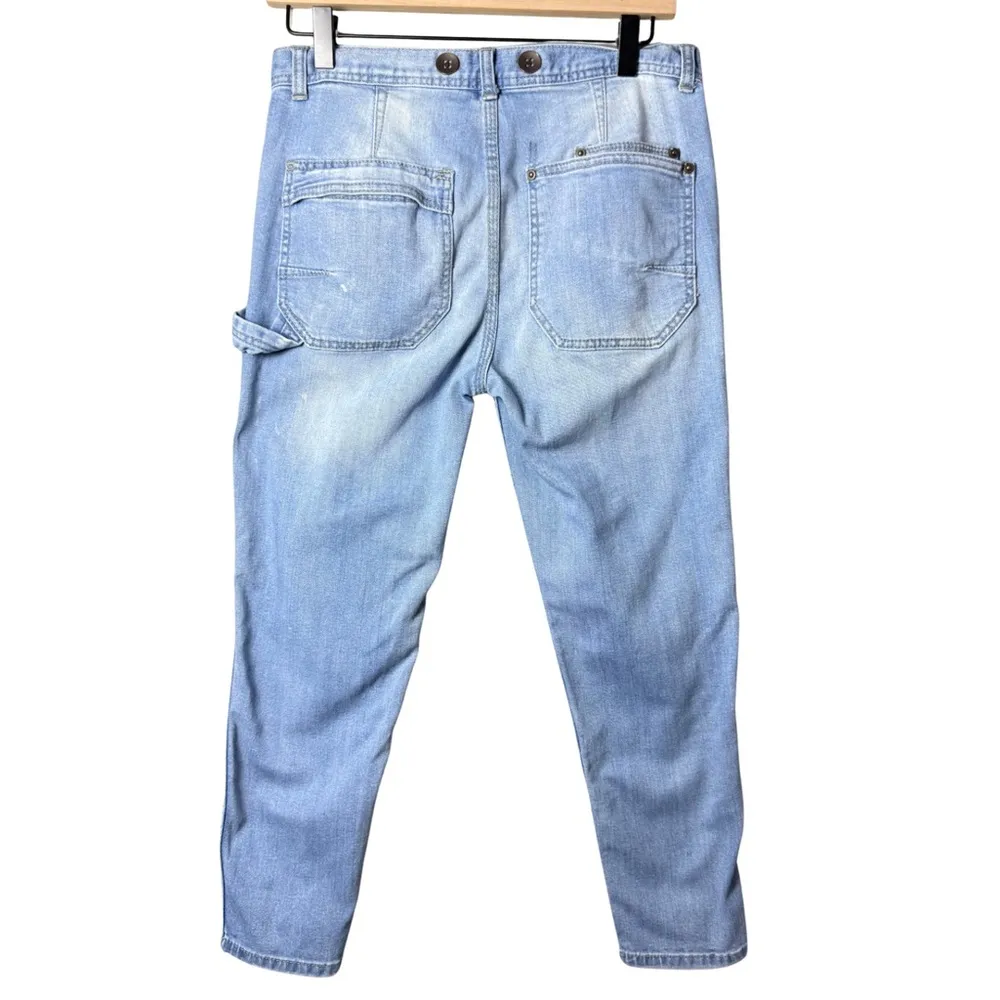 Free People Women’s Boyfriend Distressed Carpenter Jeans Light Wash size 25 - Image 2