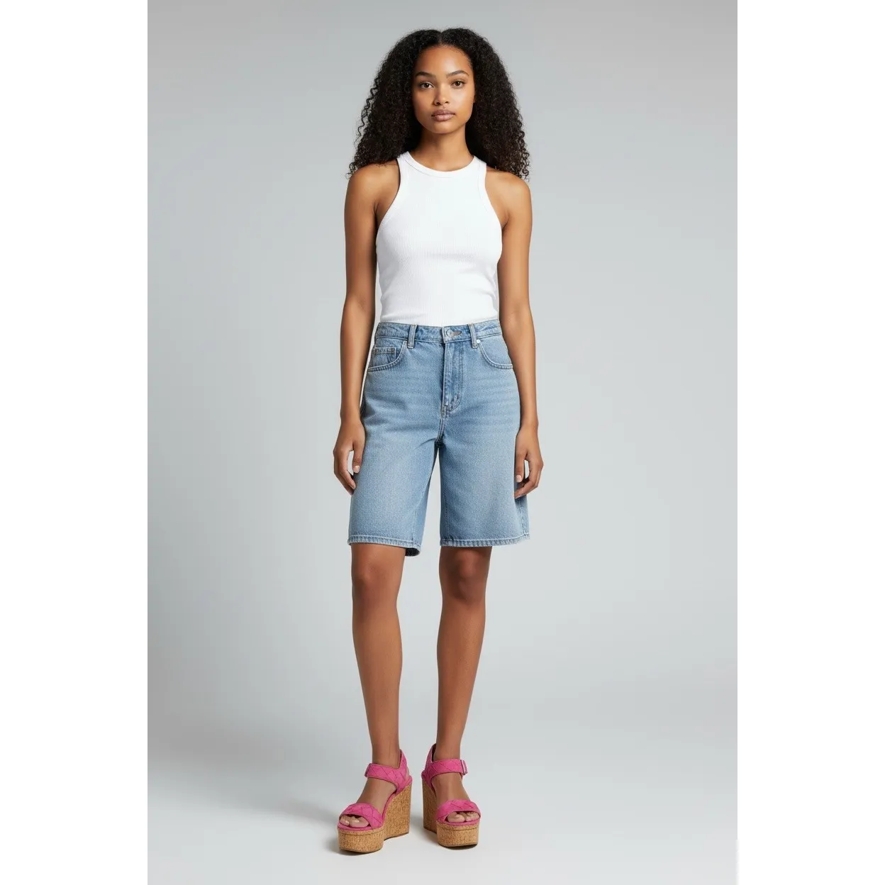 Guess Catalina Wedge Sandals Pink Suede Cork Platform Women's Size 9.5 M, NIB - Image 12