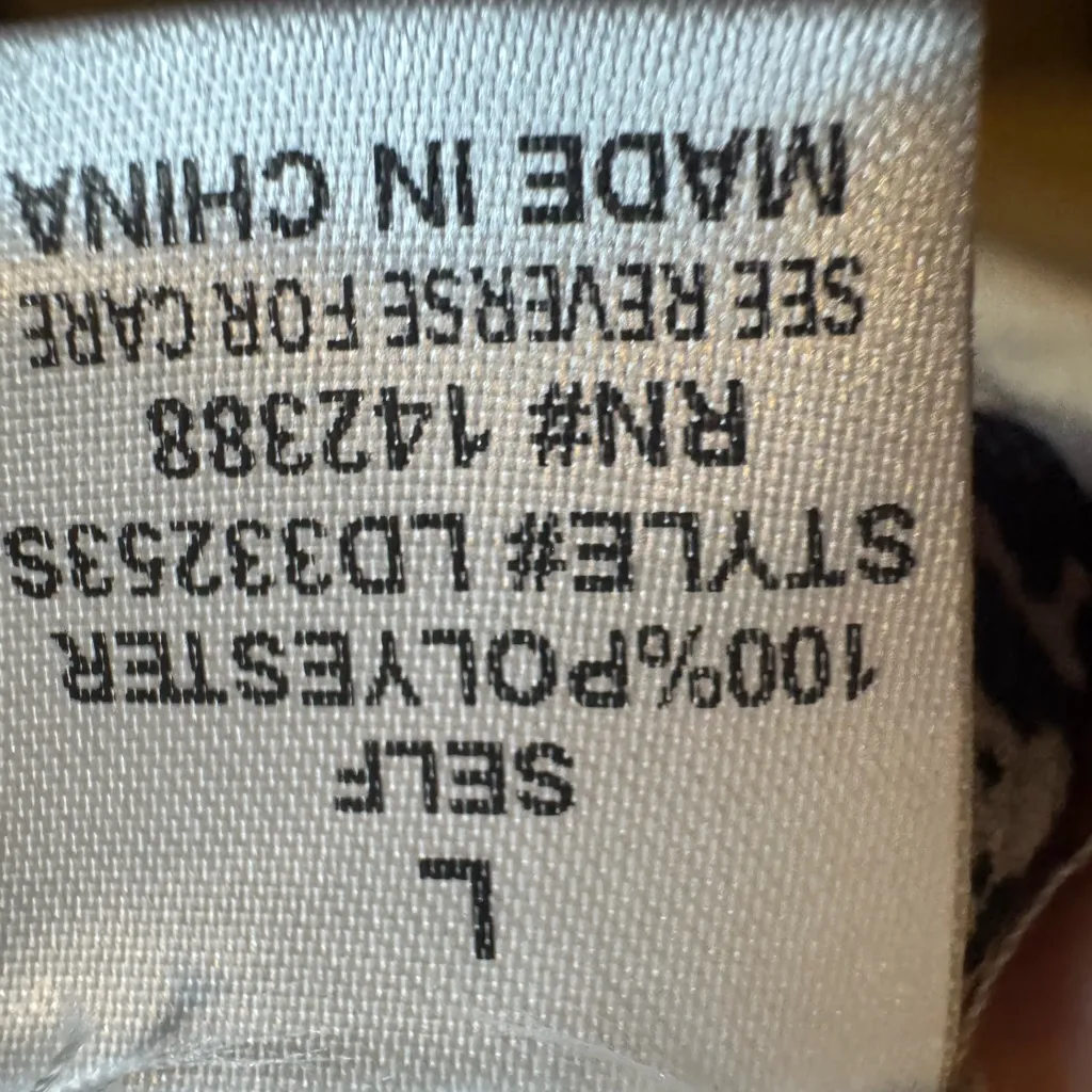 e.ssue Snake Print Shirt Dress  Black & White Animal Print Front Knot Size L - Image 12