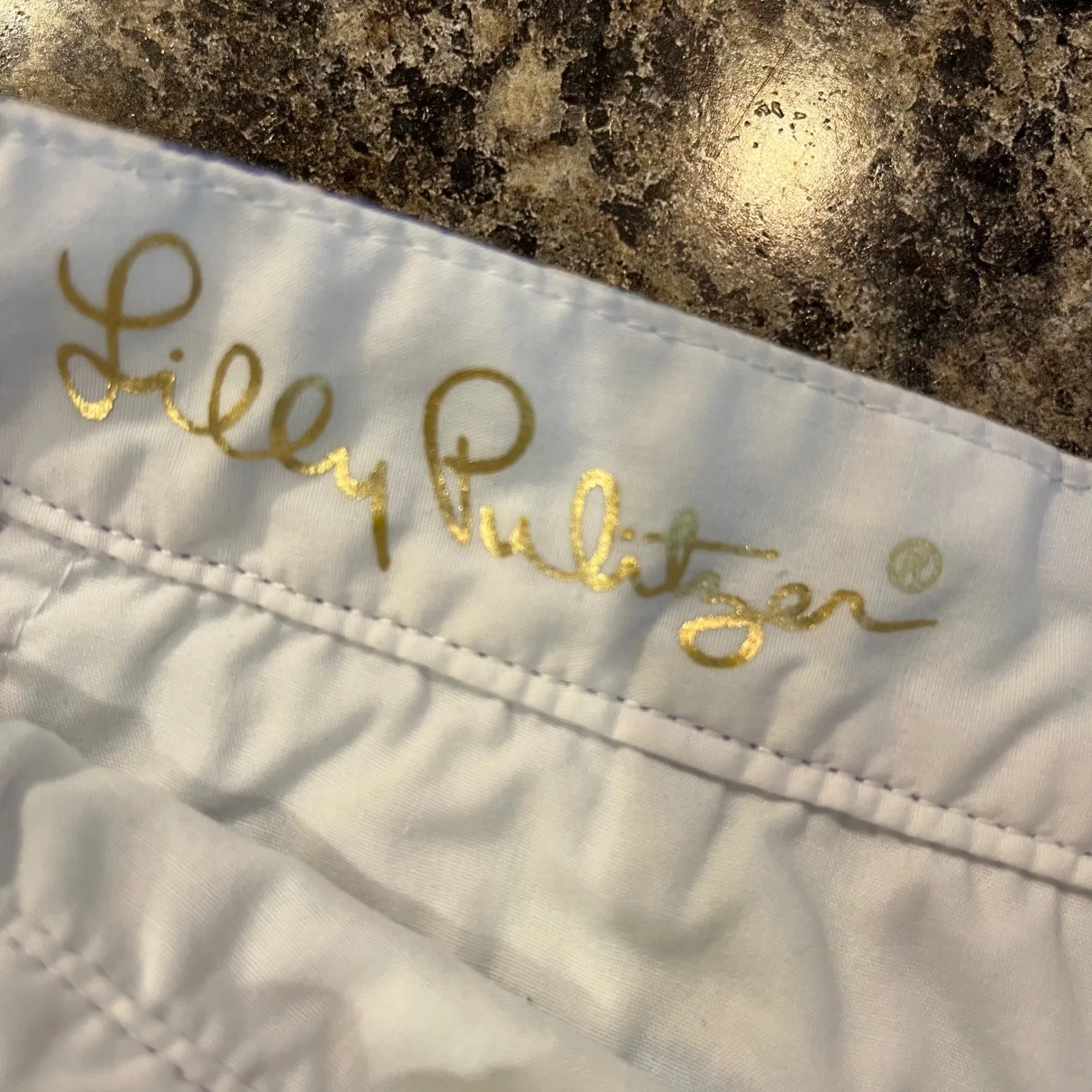 Lilly Pulitzer Buttercup Shorts Scalloped Hem Blue Green Print Size 4 - Image 6